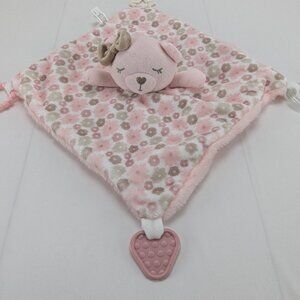 Dream Gro Teddy Bear Lovey Security Blanket Teether Sensory Toys Pink Brown